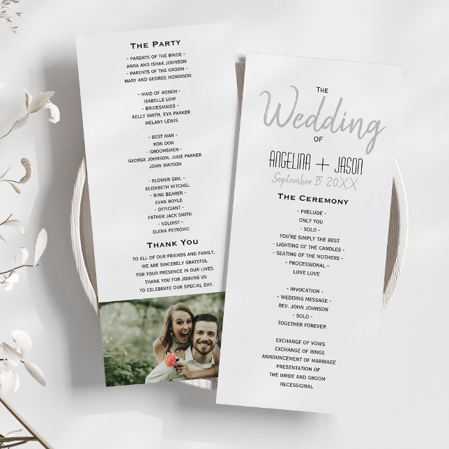 Minimalist Black and White Wedding Programme (Creator Uploaded)