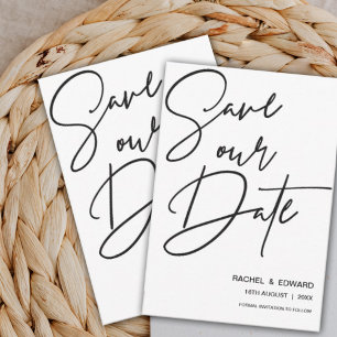 Minimalist Black and White Wedding RSVP Card
