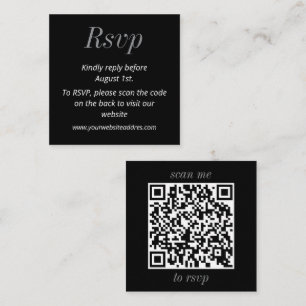 Minimalist Black and White Wedding RSVP Enclosure Card