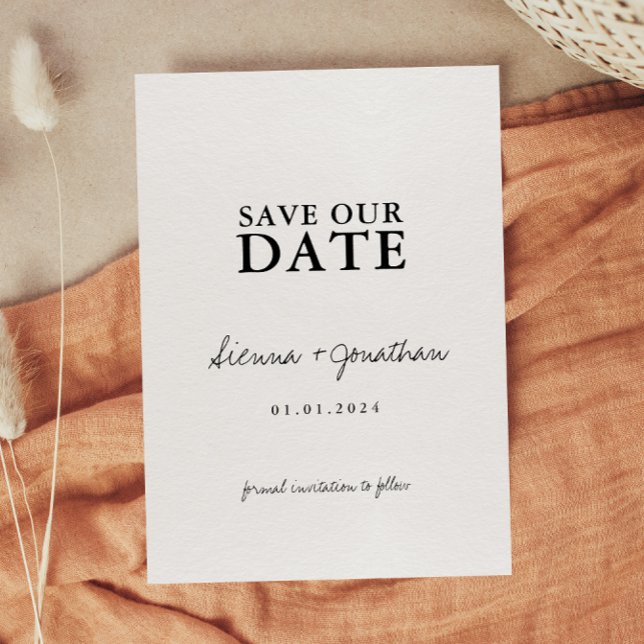 Minimalist Black and White Wedding  Save The Date (Creator Uploaded)
