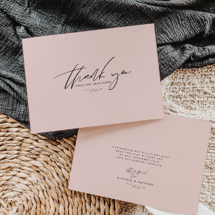 Minimalist Black and White Wedding Thank You 