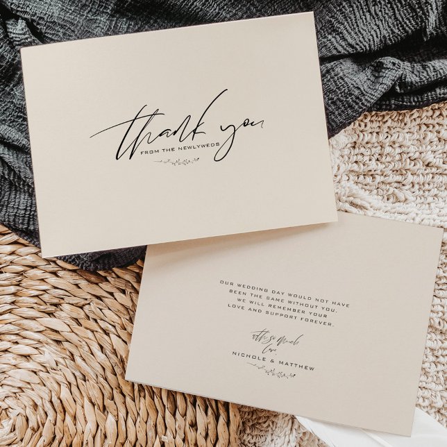 Minimalist Black and White Wedding Thank You Card (Creator Uploaded)