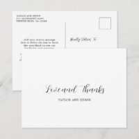 Minimalist Black and White Wedding Thank You