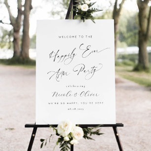 Minimalist Black and White Wedding Welcome Sign