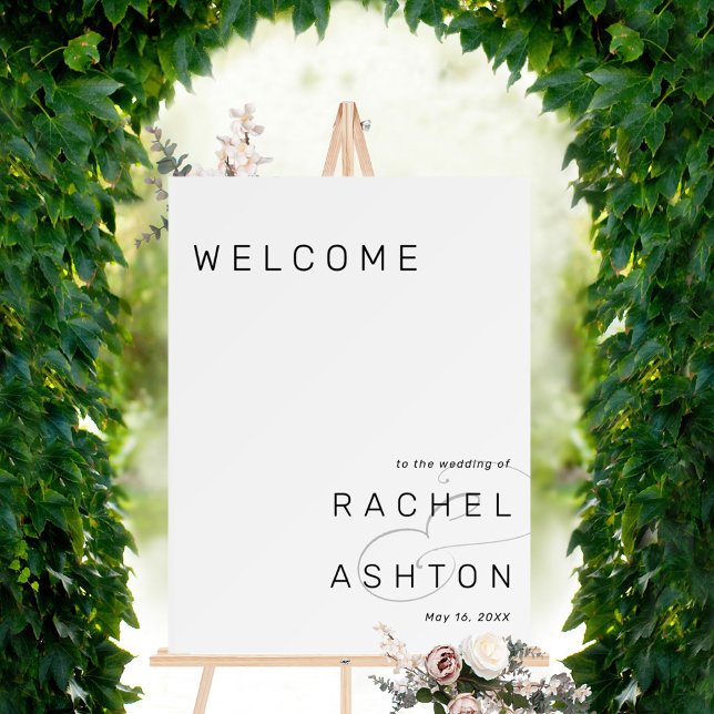 Minimalist Black and White Wedding Welcome Sign (Creator Uploaded)