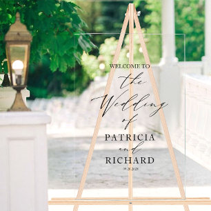 Minimalist Black And White Wedding Welcome Sign