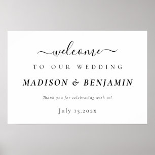 Minimalist Black and White Welcome Poster