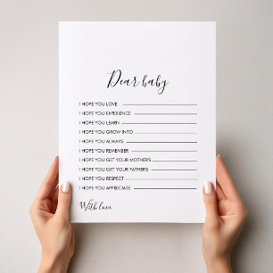 Minimalist Black and White Wishes for Baby