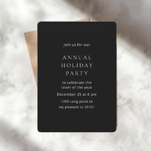 Minimalist Black Annual Holiday Party Invitation