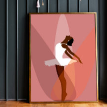 Minimalist Black Ballerina African American dancer