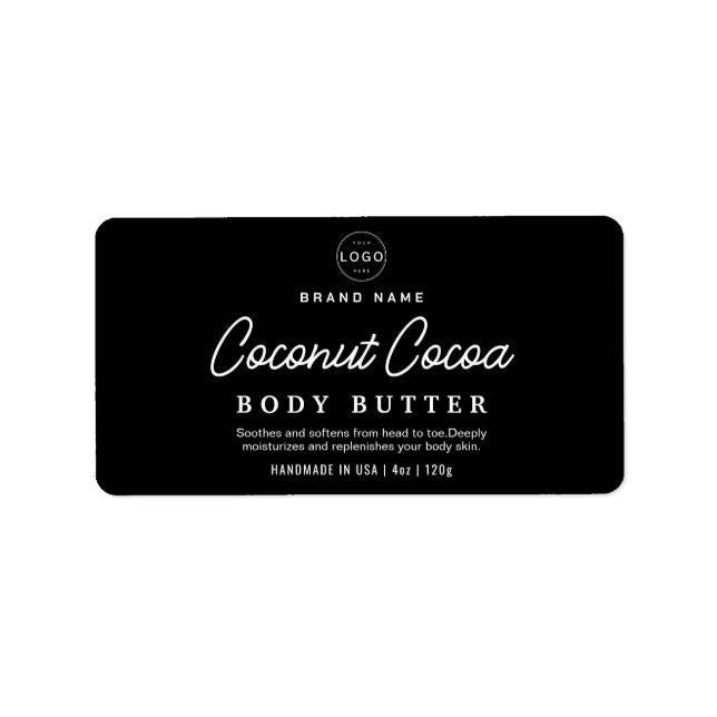 Minimalist Black Body Scrub Cosmetic Jar Product L Label (Front)