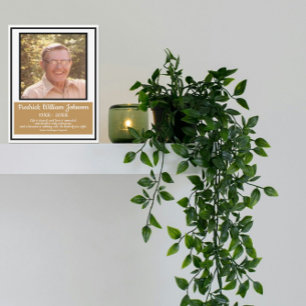 Minimalist Black Border Gold Name Quotes Funeral  Programme