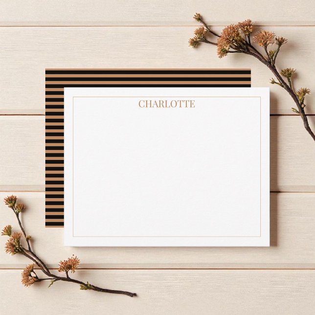 Minimalist Black & Brown Stripes Classic Chic  Card (Creator Uploaded)
