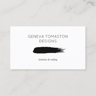 Minimalist Black Brushstroke Designer Logo II Business Card