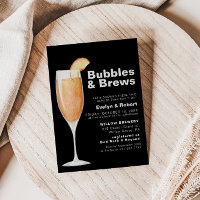 Minimalist Black Bubbles & Brews Bridal shower