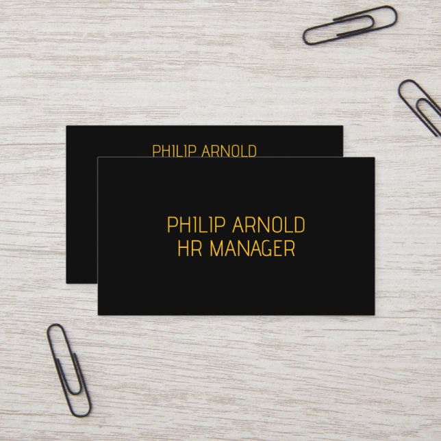 Minimalist Black Business Card (Front/Back In Situ)