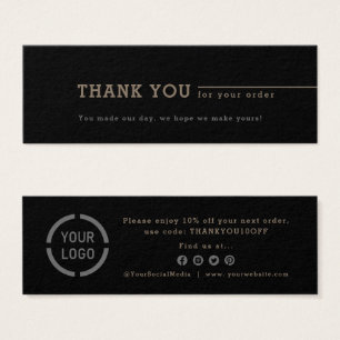Minimalist black business logo thank you insert