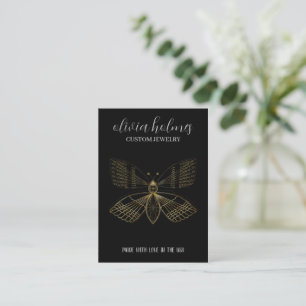 Minimalist  black, butterfly jewellery  business card