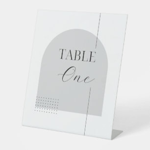 Minimalist Black Calligraphy Custom Table Numbers Pedestal Sign