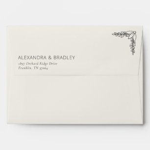 Minimalist Black Calligraphy With Floral Envelope