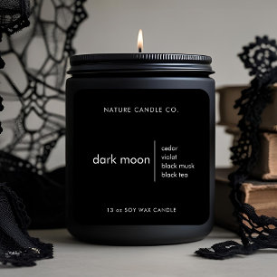 Minimalist Black Candle Label   Dark Moon