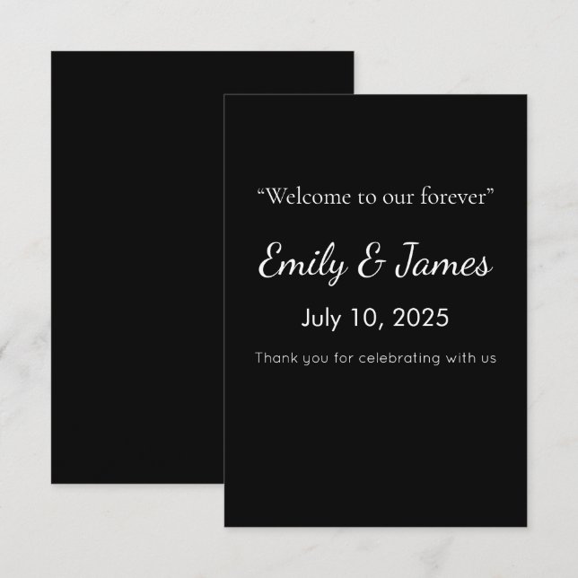 Minimalist Black Cat Silhouette  Card (Front/Back)