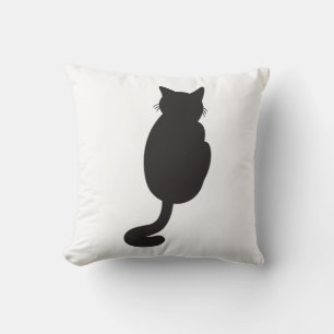 Minimalist Black Cat Silhouette Cushion