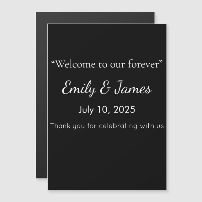 Minimalist Black Cat Silhouette  Magnetic Invitation (Front/Back)