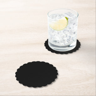 Minimalist Black Cat Silhouette Paper Coaster