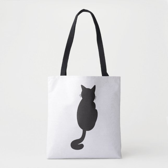 Minimalist Black Cat Silhouette  Tote Bag (Front)