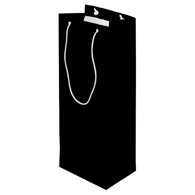 Minimalist Black Cat Silhouette  Wine Gift Bag (Back Angled)