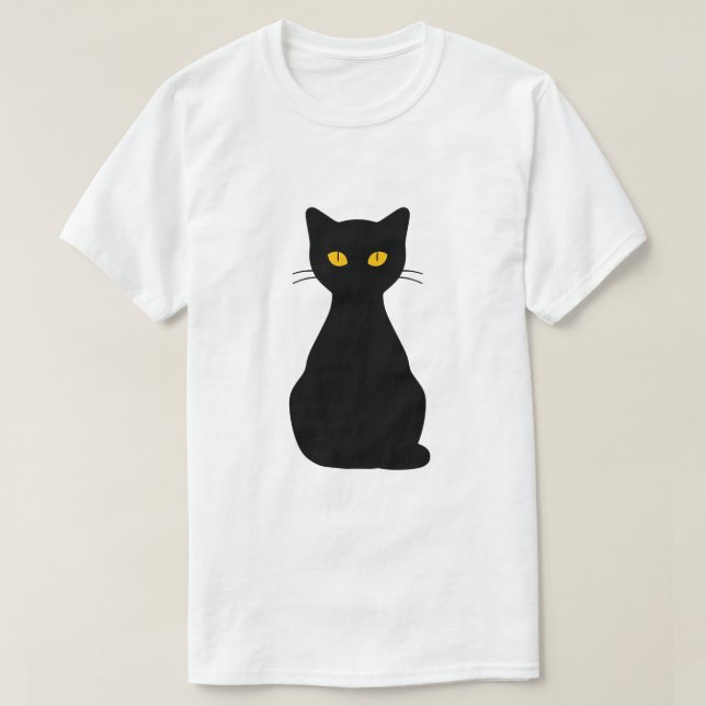 Minimalist Black Cat T-Shirt (Design Front)