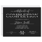 Minimalist Black Certificate of Completion Award