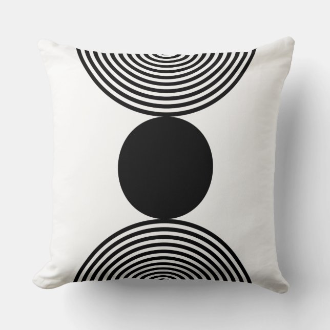 Minimalist  Black Circle Beads Pattern Square Cushion (Front)