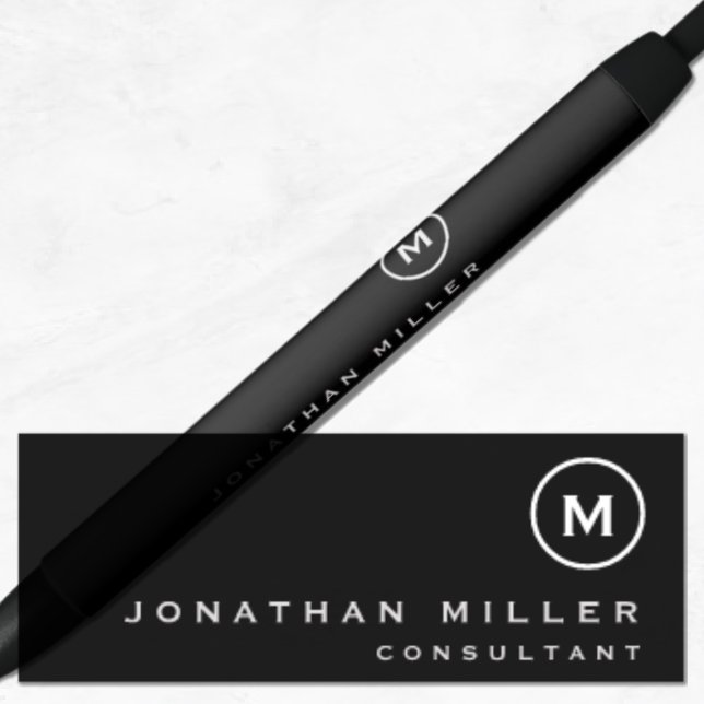 Minimalist Black Classic Monogram Ink Pen (Creator Uploaded)