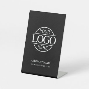 Minimalist Black Corporate Company Business Logo Pedestal Sign