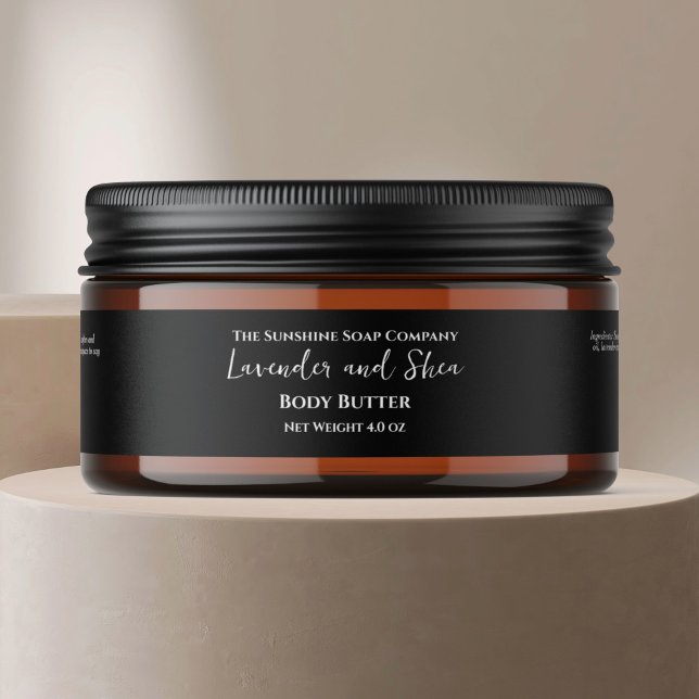 Minimalist Black Cosmetics Jar Label (Creator Uploaded)