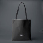 Minimalist black custom monogram initials name tote bag<br><div class="desc">Minimalist elegant simple modern black and white Custom monogram initials name personalised Tote Bag</div>