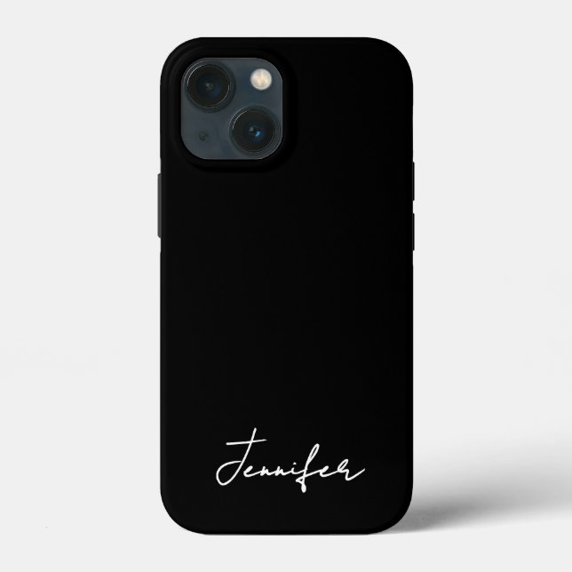 Minimalist Black Custom Name Signature Script  Case-Mate iPhone Case (Back)