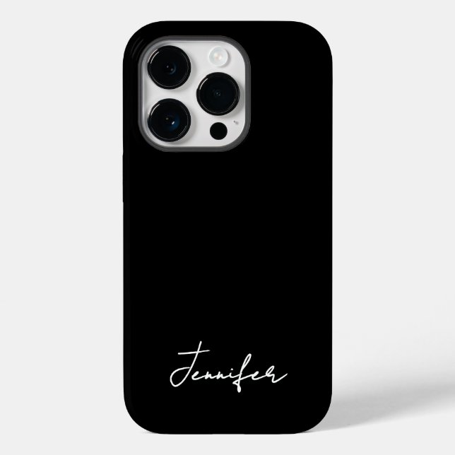 Minimalist Black Custom Name Signature Script  Case-Mate iPhone Case (Back)