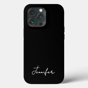 Minimalist Black Custom Name Signature Script  iPhone 13 Pro Case