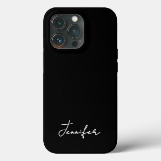 Minimalist Black Custom Name Signature Script iPhone 13 Pro Case