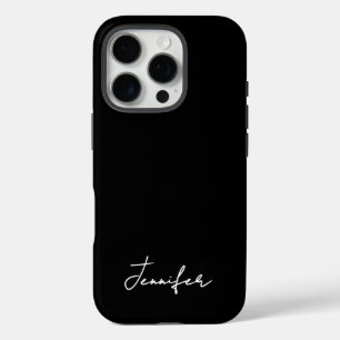 Minimalist Black Custom Name Signature Script  iPhone 16 Pro Case