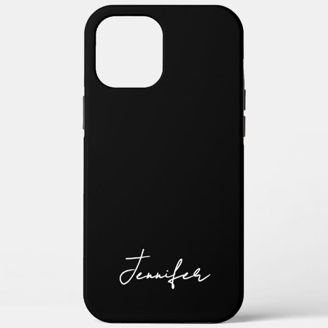 Minimalist Black Custom Name Signature Script  Case-Mate iPhone Case (Back)