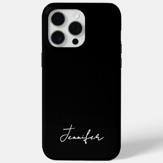 Minimalist Black Custom Name Signature Script iPhone 15 Pro Max Case