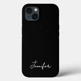Minimalist Black Custom Name Signature Script iPhone 13 Case