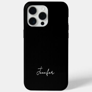 Minimalist Black Custom Name Signature Script iPhone 15 Pro Max Case