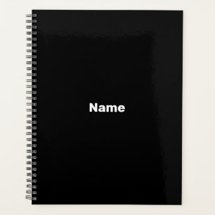Minimalist black custom name text monogram year planner