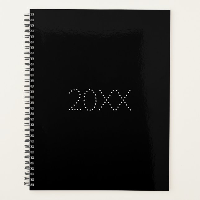 Minimalist black custom year modern typography planner (Front)