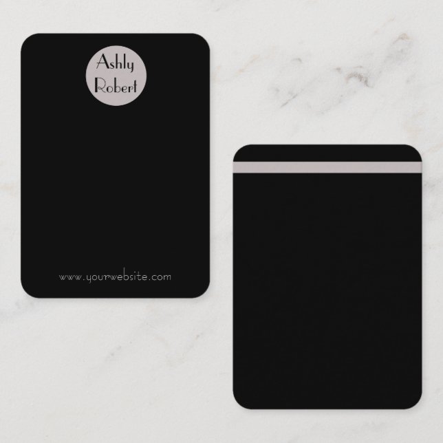 Minimalist black earring display card (Front/Back)